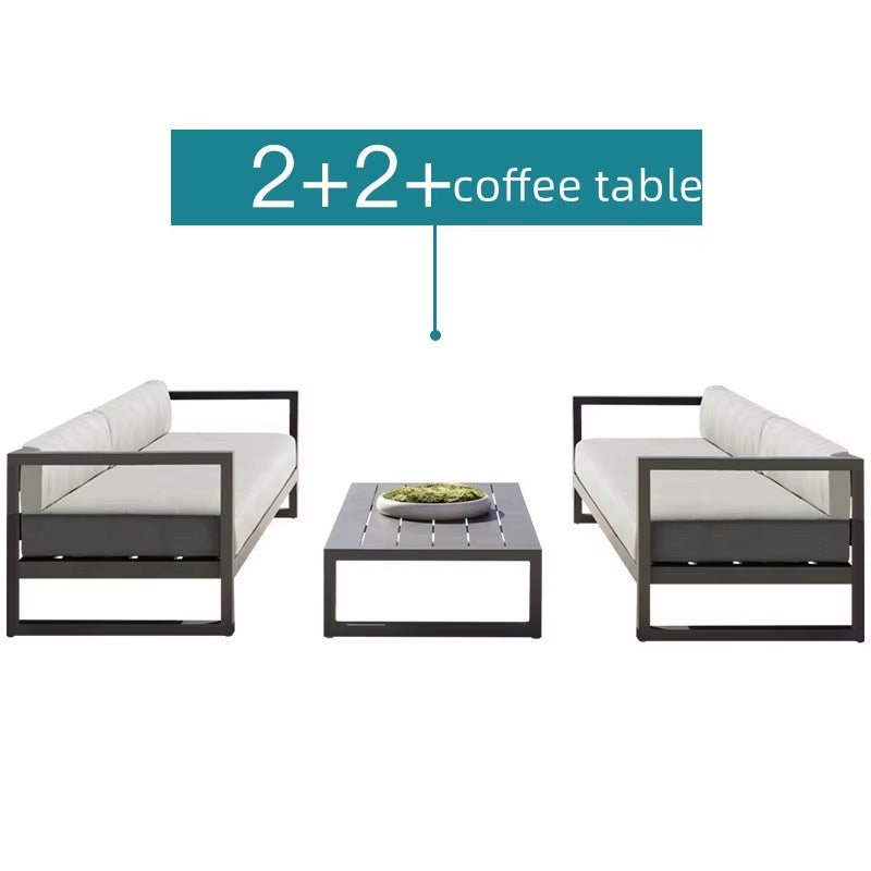 Nordic Style Two Seats All Weather Outdoor Furniture Metal Outdoor Furniture, Aluminum Outdoor Furniture Set