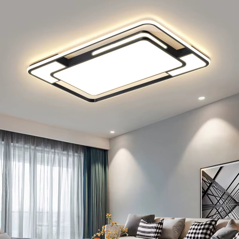 Remote Control Living Room Lights Square Creative LED Ceiling Lamp Bedroom Ceiling Pendant Lamp Indoor Home Dining Room Lighting