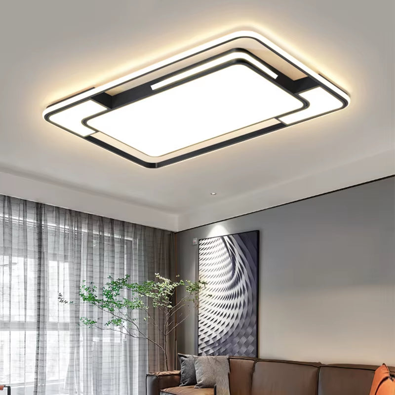 Remote Control Living Room Lights Square Creative LED Ceiling Lamp Bedroom Ceiling Pendant Lamp Indoor Home Dining Room Lighting