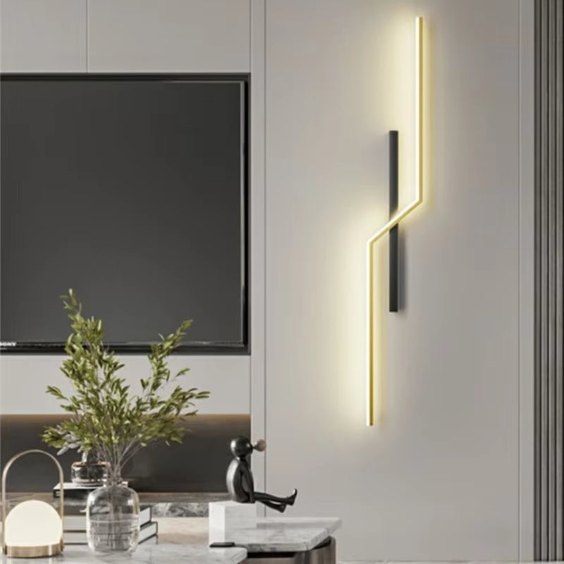 Modern Simple Indoor LED Strip Wall Lamp Creative Bedroom Bedside Living Room Grille TV Sofa Background Wall Lamp Lighting
