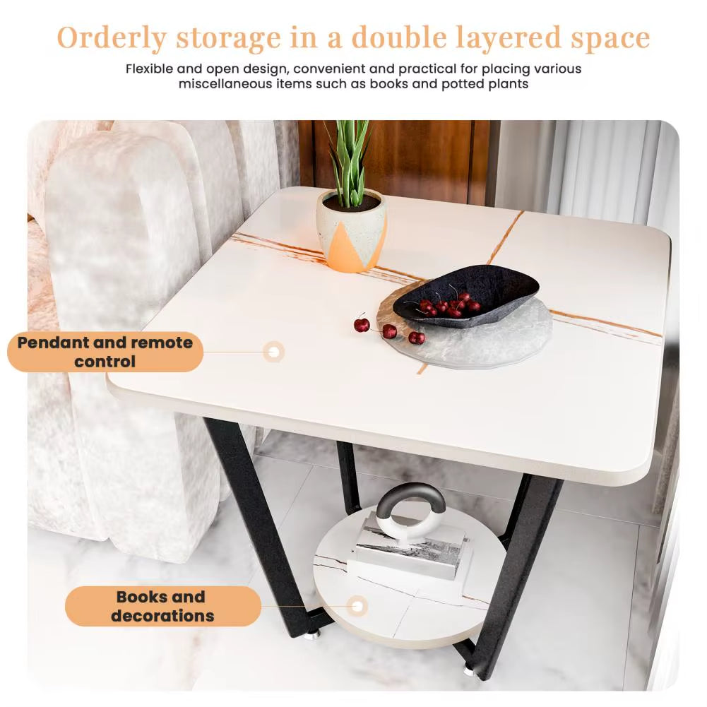 Outdoor Patio Bistro Furniture Coffee Table - for Gardens Outdoor Furniture, Backyard, Small Taverns and Balcony