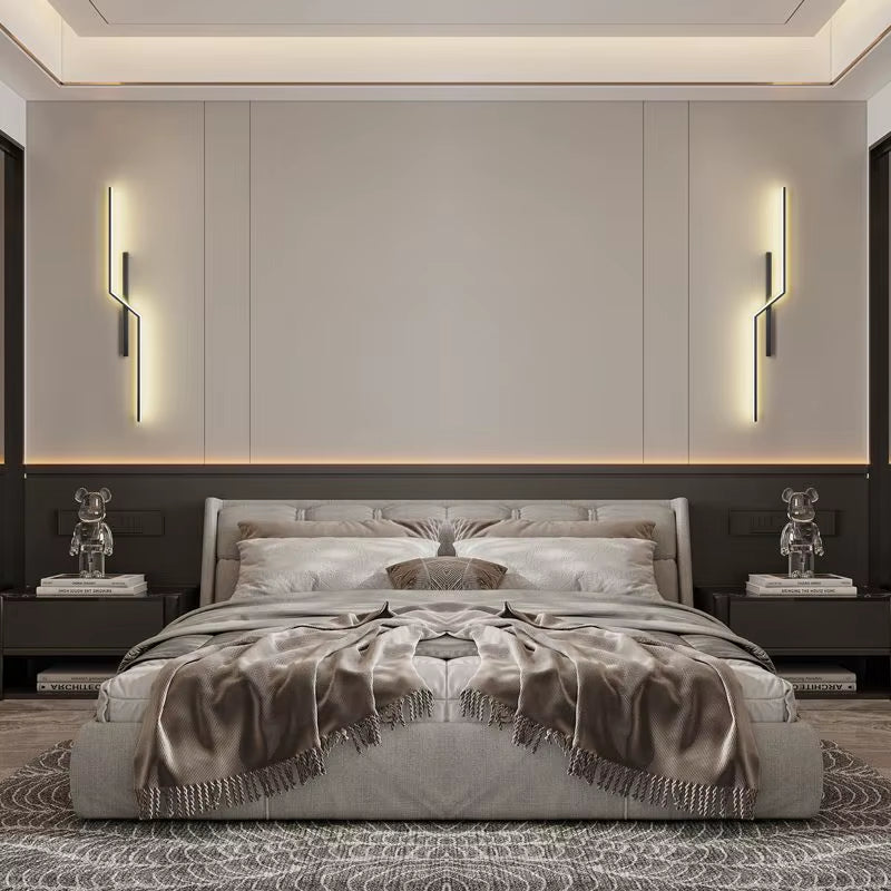 Modern Simple Indoor LED Strip Wall Lamp Creative Bedroom Bedside Living Room Grille TV Sofa Background Wall Lamp Lighting