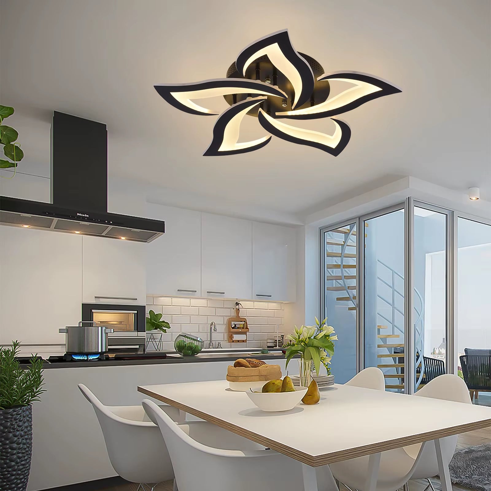 White Black Modern LED Pendant Lighting Living Room Study Lighting Interior Lighting Living Room Foyer Lighting Lightingfixtures