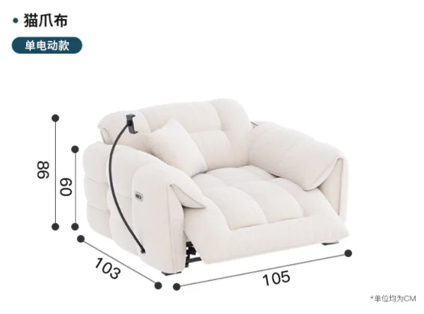 Italian Modern Luxury Loveseat Electric Recliner Sofa for Designer Apartments and Home Decor