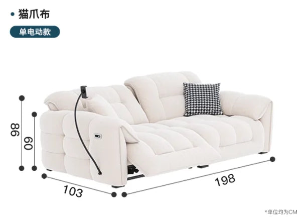 Italian Modern Luxury Loveseat Electric Recliner Sofa for Designer Apartments and Home Decor