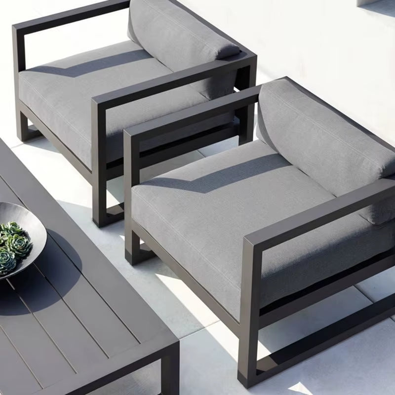 Nordic Style Two Seats All Weather Outdoor Furniture Metal Outdoor Furniture, Aluminum Outdoor Furniture Set