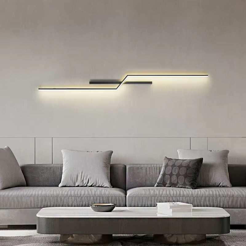 Modern Simple Indoor LED Strip Wall Lamp Creative Bedroom Bedside Living Room Grille TV Sofa Background Wall Lamp Lighting