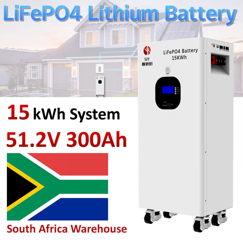 South Africa Warehouse 15Kwh Lifepo4 48V 51.2V 300Ah Lithium Battery Pack for 5Kw 10Kw 15Kw Solar Energy Storage Inverter System