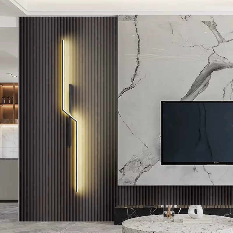 Modern Simple Indoor LED Strip Wall Lamp Creative Bedroom Bedside Living Room Grille TV Sofa Background Wall Lamp Lighting
