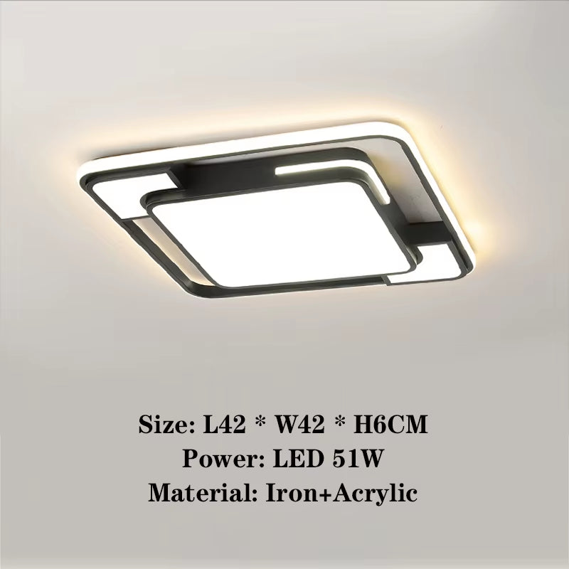 Remote Control Living Room Lights Square Creative LED Ceiling Lamp Bedroom Ceiling Pendant Lamp Indoor Home Dining Room Lighting