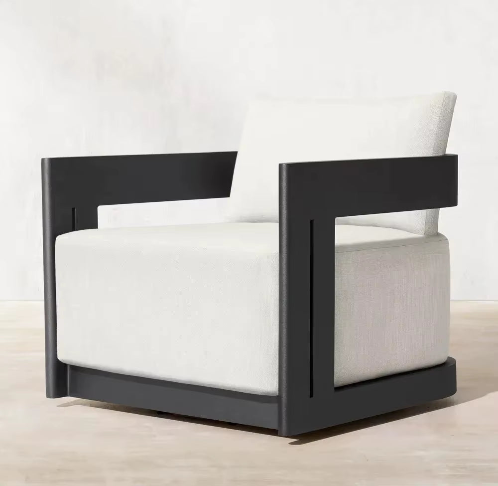 Modern Luxury Outdoor Aluminum Alloy Sofa Set Weather-Resistant Elegant Courtyard Villa Furniture